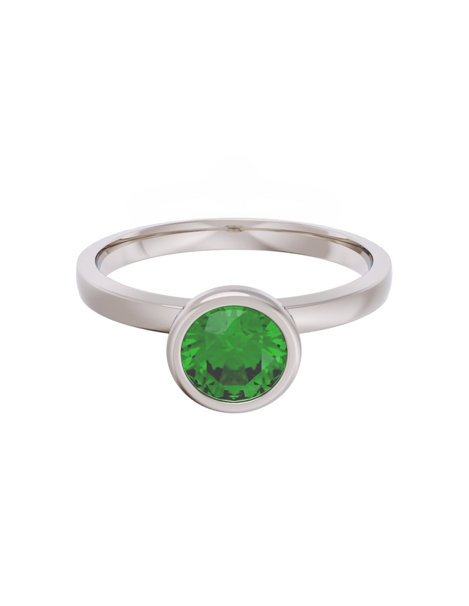 Anillo de Compromiso Eternidad de Oro 14k Zirconia Verde ZV8547-3