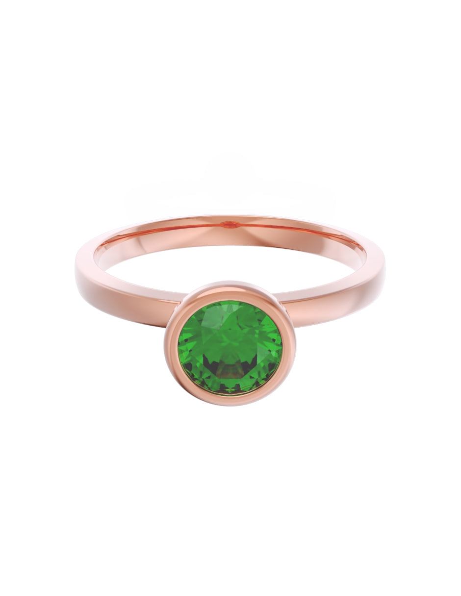 Anillo de Compromiso Eternidad de Oro 14k Zirconia Verde ZV8547-6