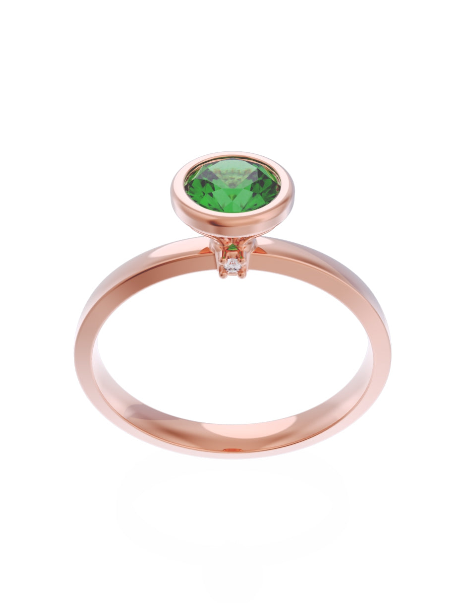 Anillo de Compromiso Eternidad de Oro 14k Zirconia Verde ZV8547-7