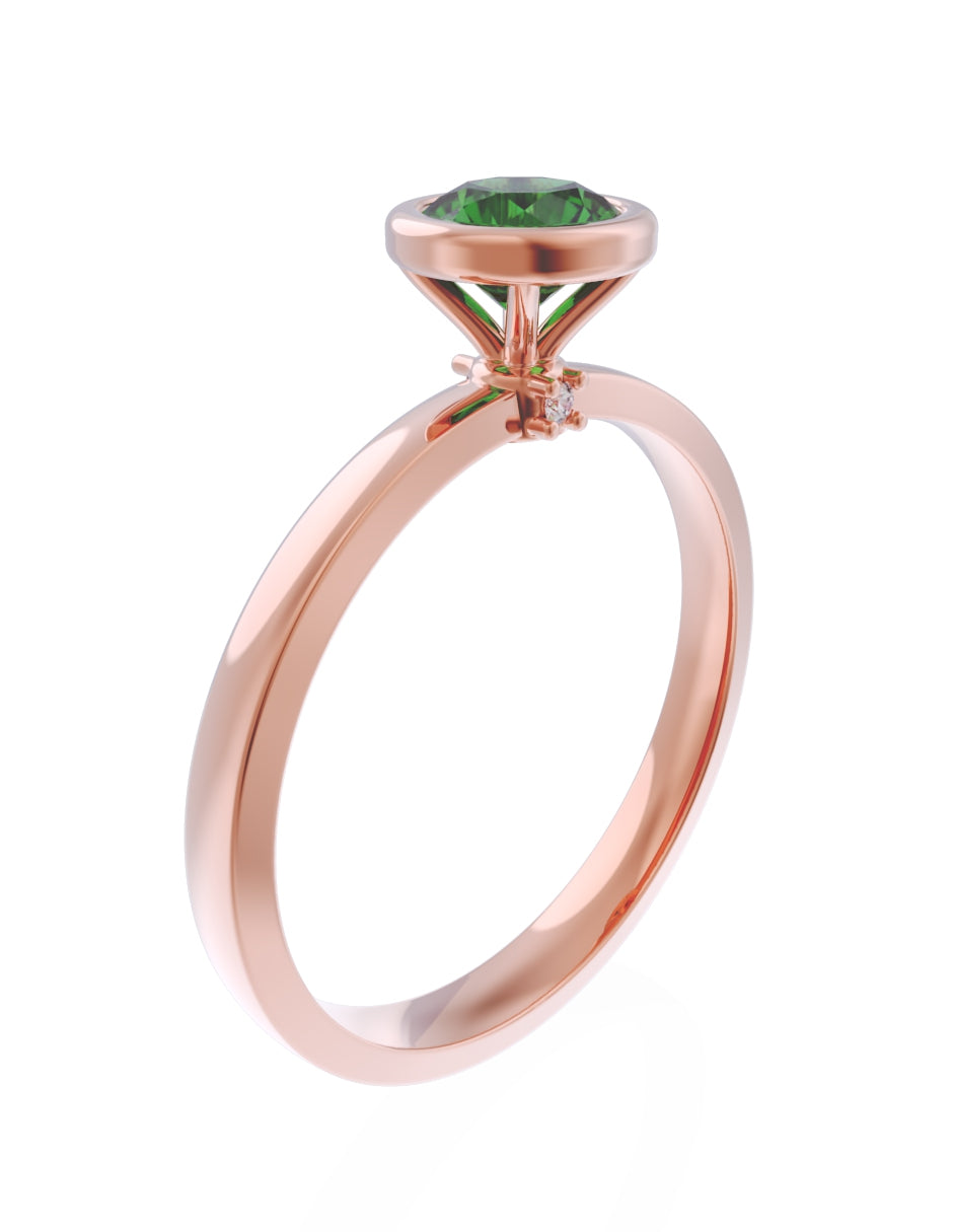Anillo de Compromiso Eternidad de Oro 14k Zirconia Verde ZV8547-8