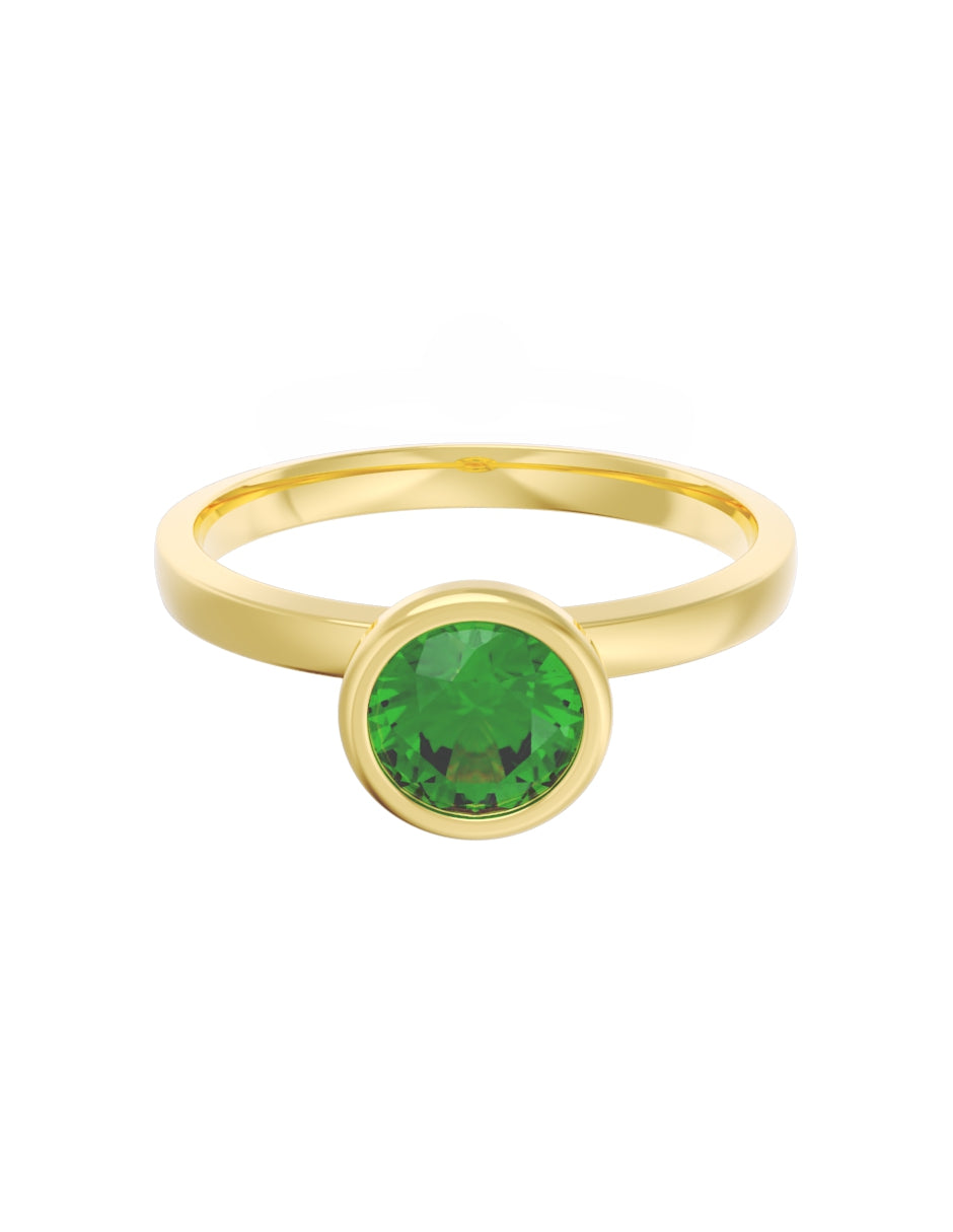 Anillo de Compromiso Eternidad de Oro 14k Zirconia Verde ZV8547