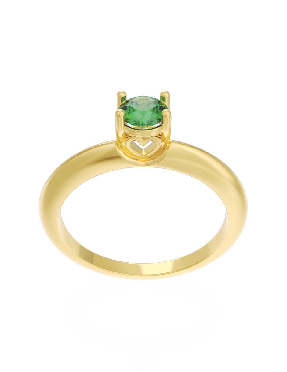 Anillo de Compromiso Eternidad de Oro 14k Zirconia Verde ZV8549-1