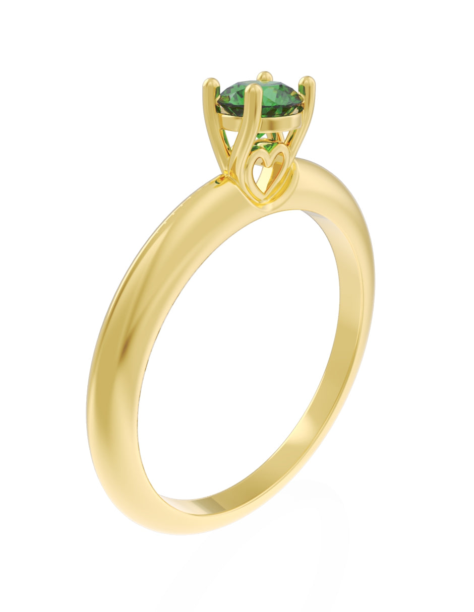 Anillo de Compromiso Eternidad de Oro 14k Zirconia Verde ZV8549-2
