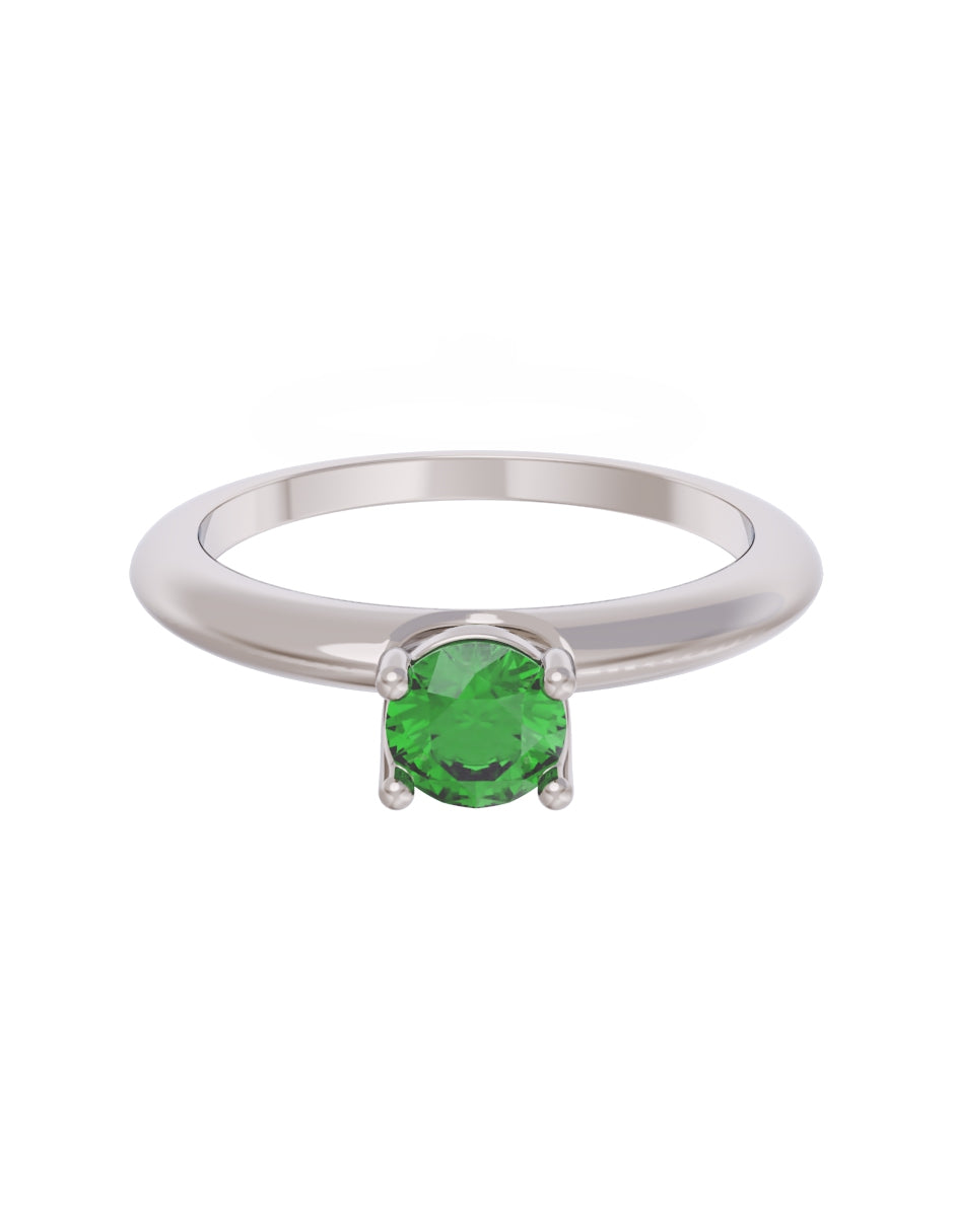 Anillo de Compromiso Eternidad de Oro 14k Zirconia Verde ZV8549-3