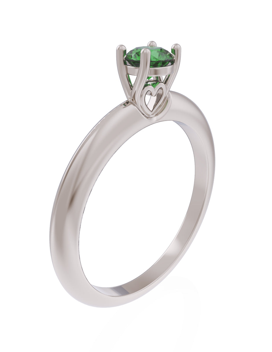 Anillo de Compromiso Eternidad de Oro 14k Zirconia Verde ZV8549-5