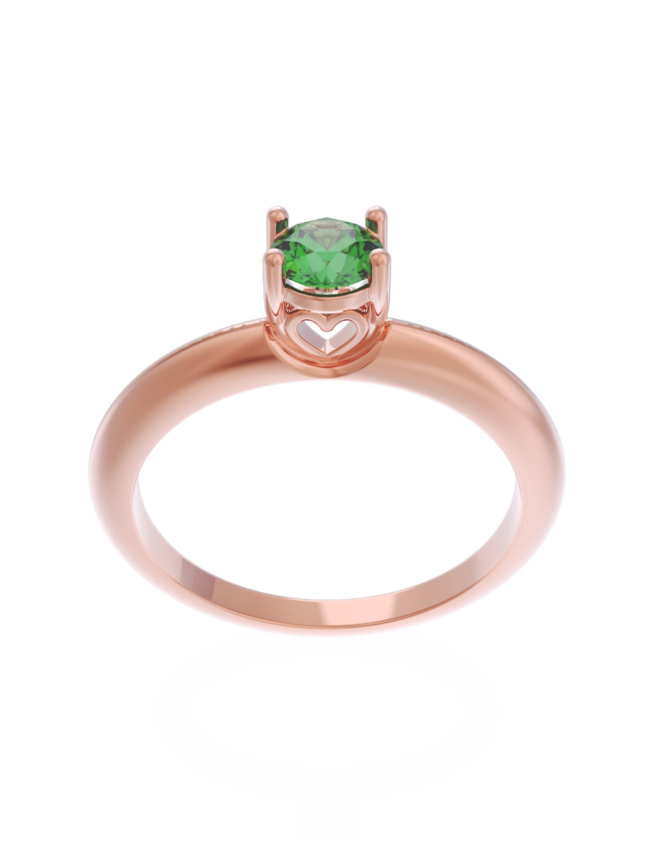 Anillo de Compromiso Eternidad de Oro 14k Zirconia Verde ZV8549-7