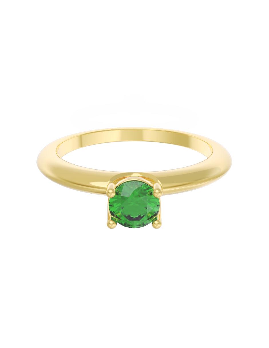 Anillo de Compromiso Eternidad de Oro 14k Zirconia Verde ZV8549