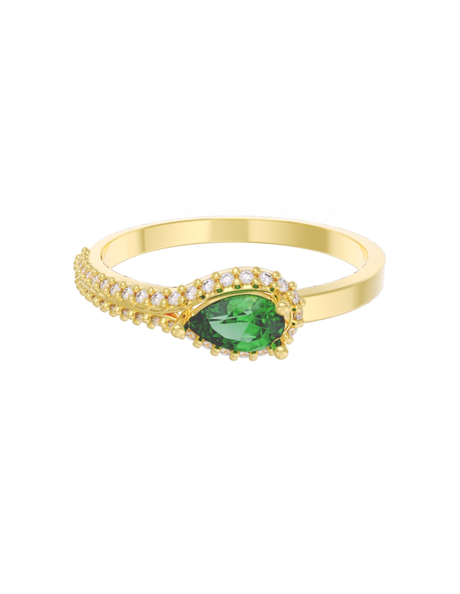 Anillo de Compromiso Eternidad de Oro 14k Zirconia Verde ZV8550