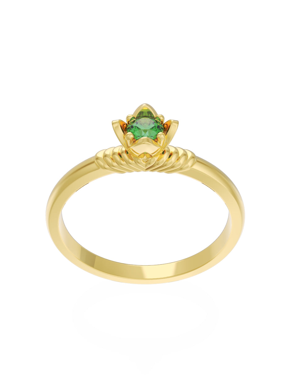 Anillo de Compromiso Eternidad de Oro 14k Zirconia Verde ZV8552-1