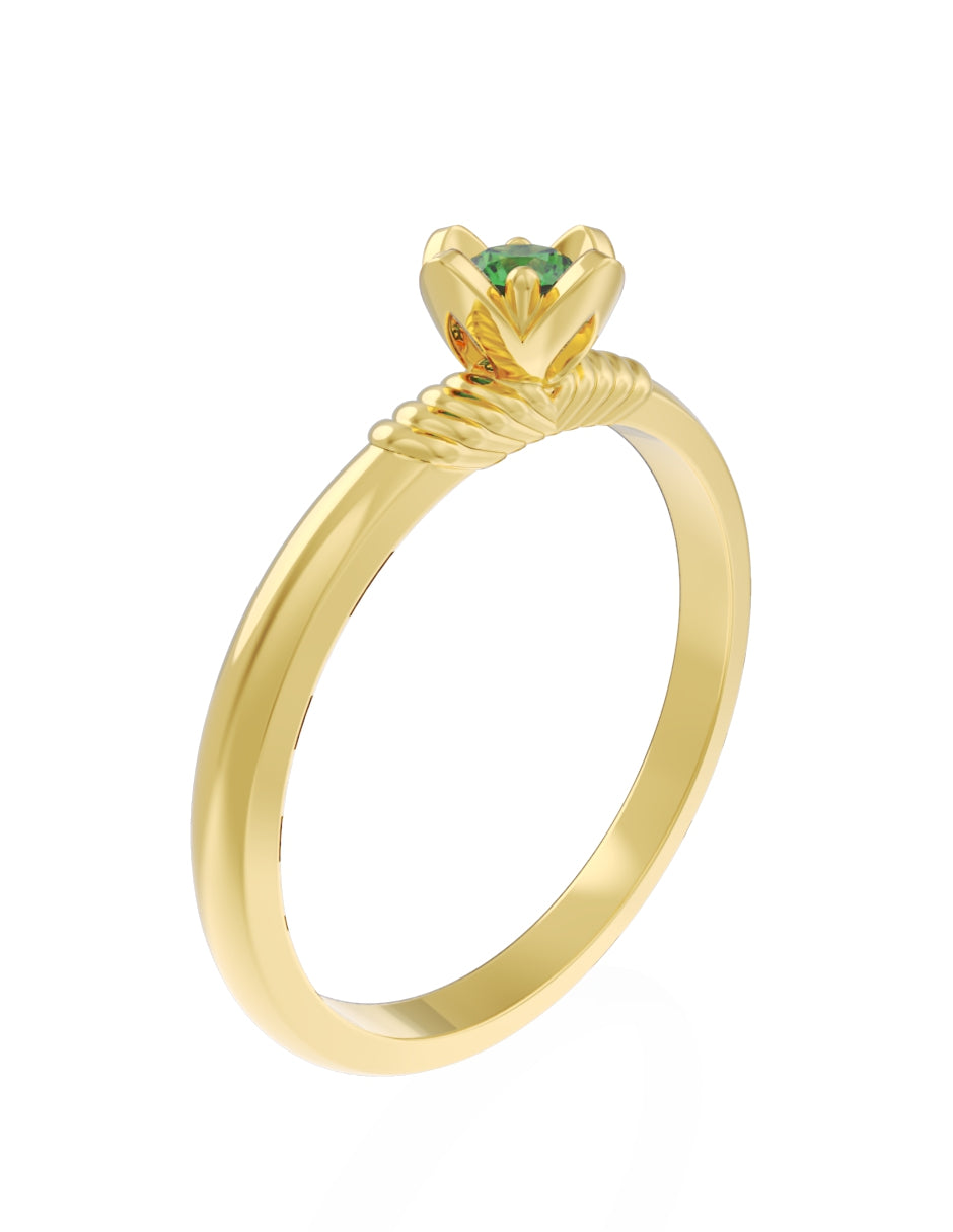 Anillo de Compromiso Eternidad de Oro 14k Zirconia Verde ZV8552-2