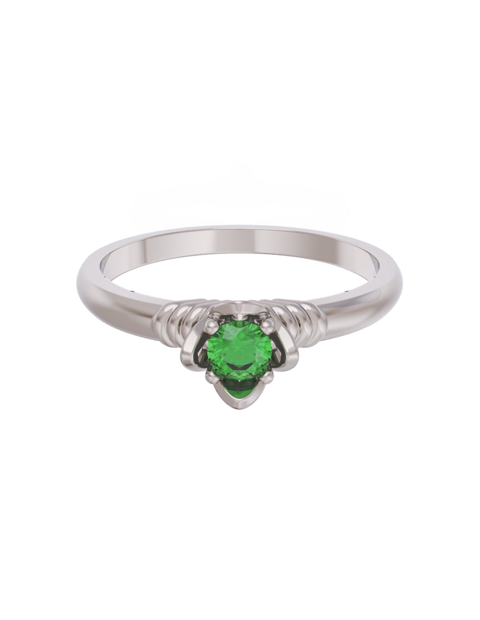 Anillo de Compromiso Eternidad de Oro 14k Zirconia Verde ZV8552-3