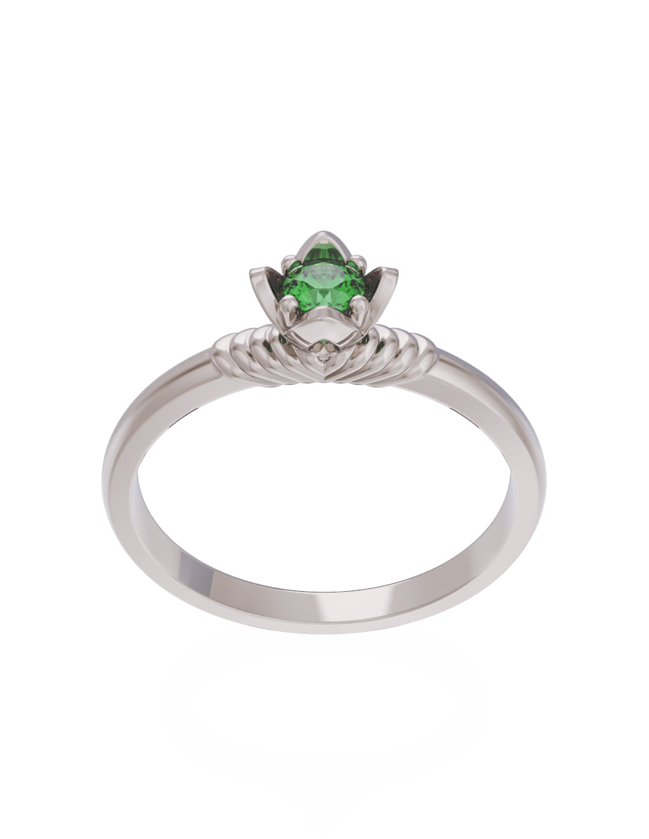 Anillo de Compromiso Eternidad de Oro 14k Zirconia Verde ZV8552-4