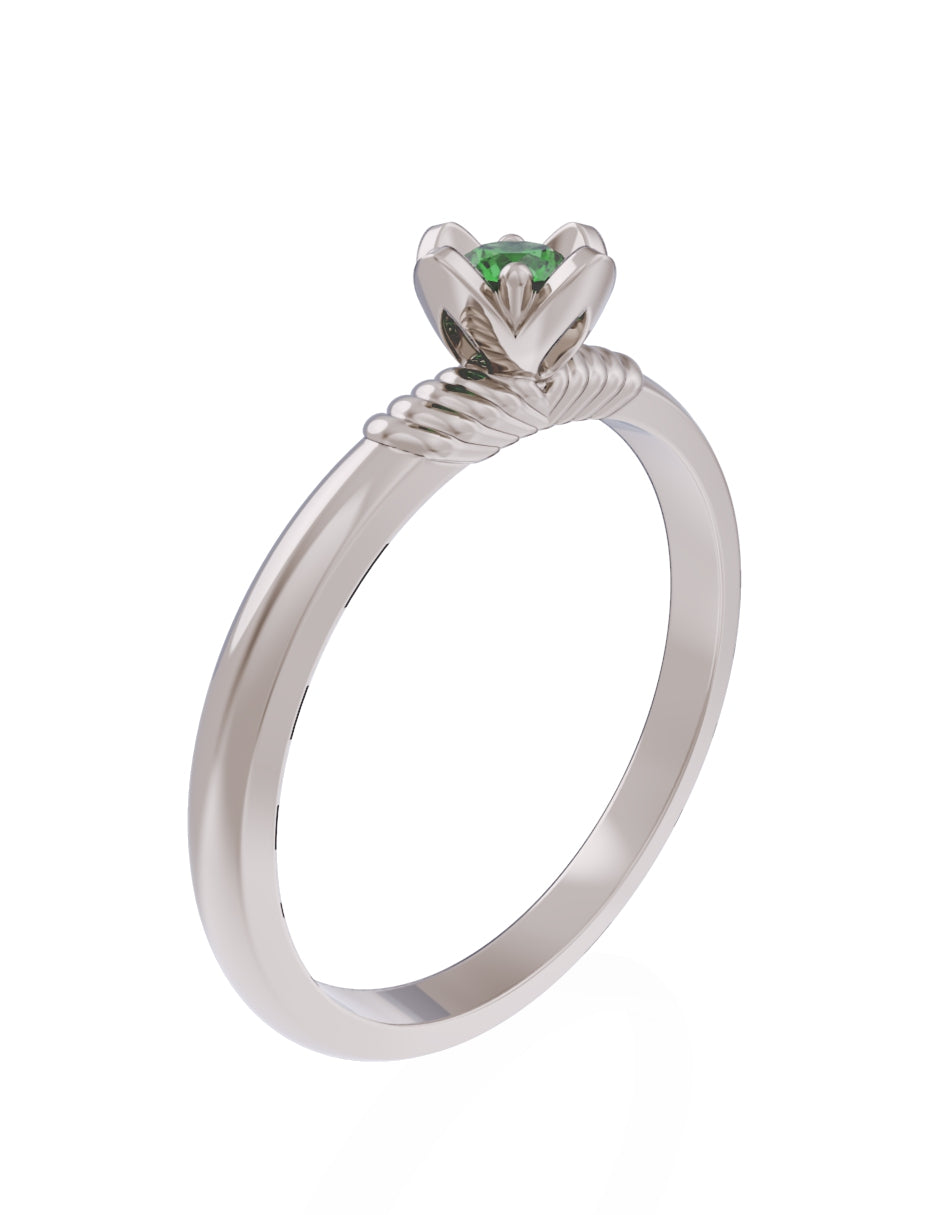 Anillo de Compromiso Eternidad de Oro 14k Zirconia Verde ZV8552-5