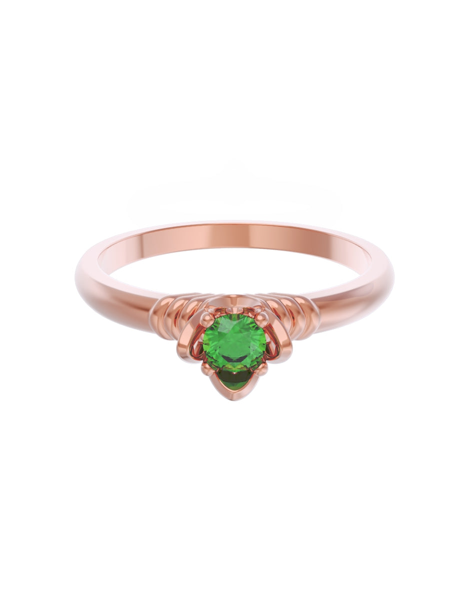 Anillo de Compromiso Eternidad de Oro 14k Zirconia Verde ZV8552-6