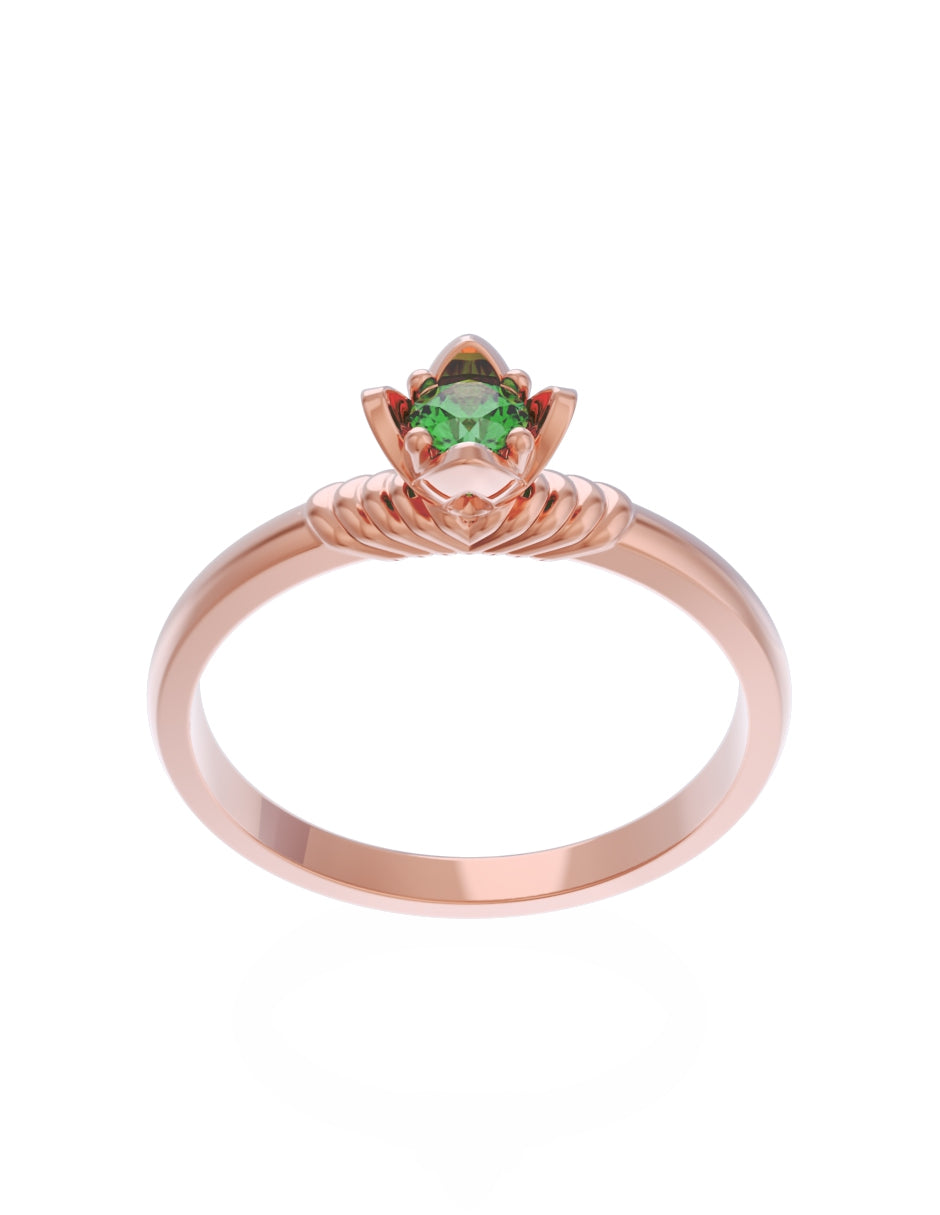 Anillo de Compromiso Eternidad de Oro 14k Zirconia Verde ZV8552-7