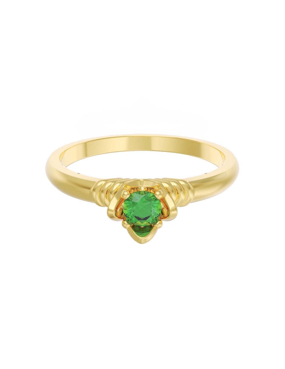 Anillo de Compromiso Eternidad de Oro 14k Zirconia Verde ZV8552