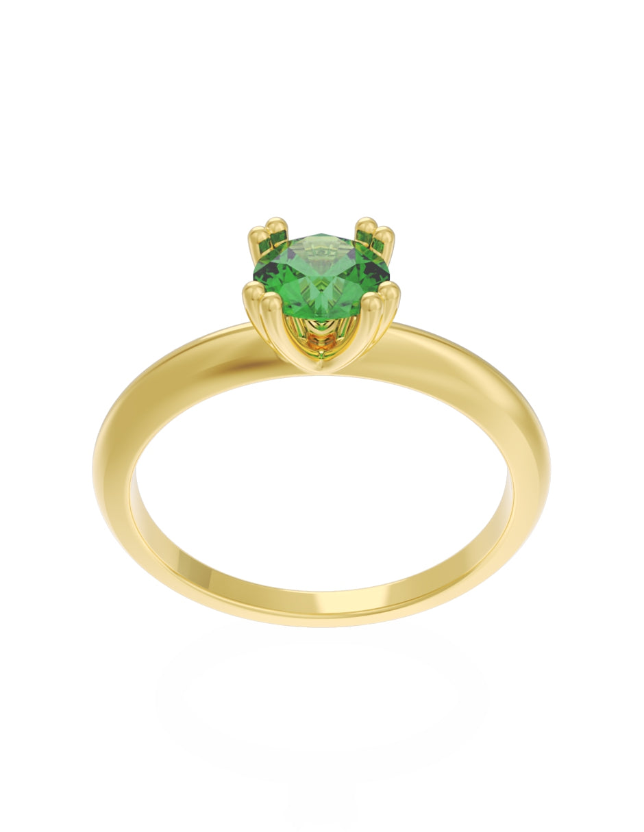 Anillo de Compromiso Eternidad de Oro 14k Zirconia Verde ZV8553-1