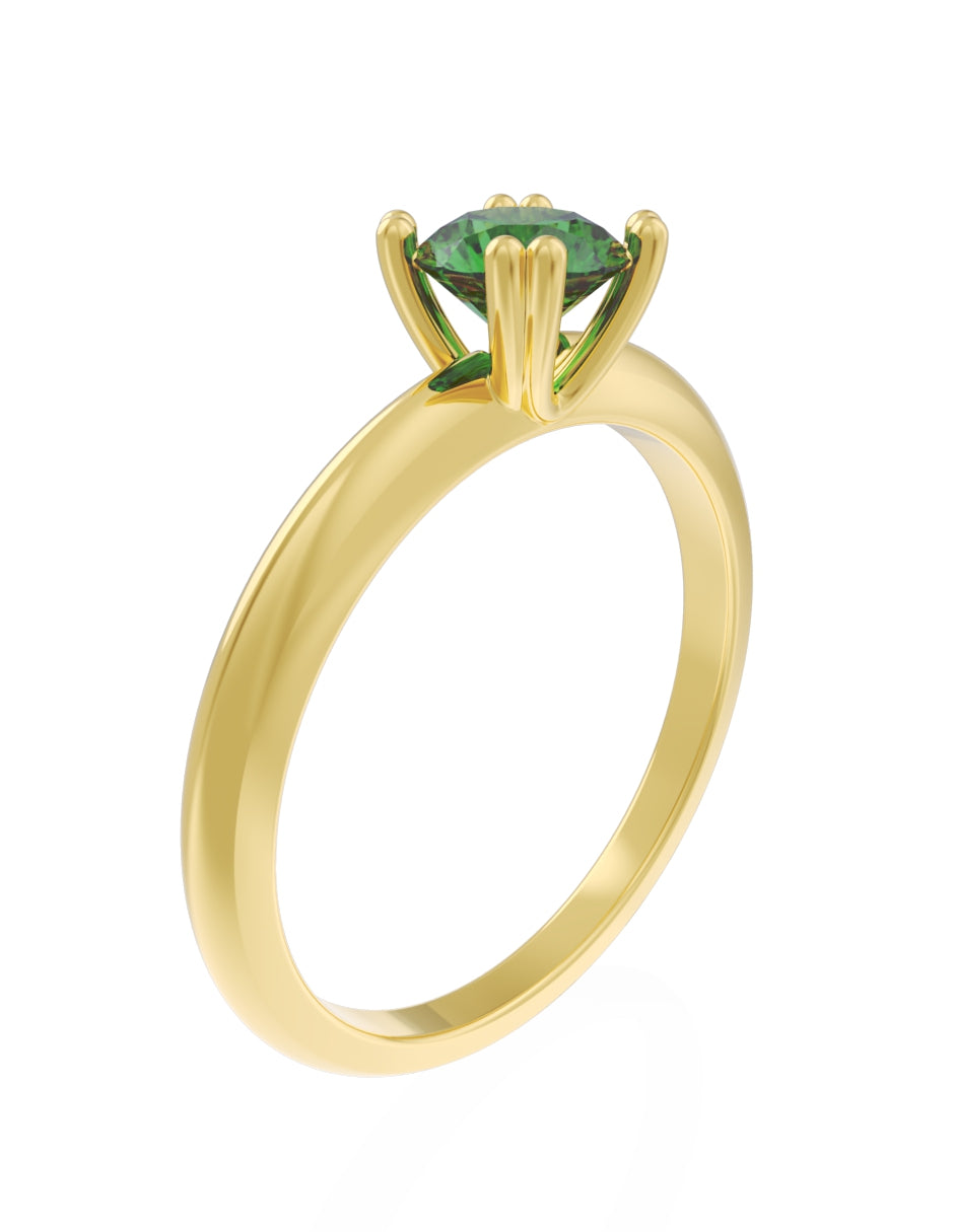Anillo de Compromiso Eternidad de Oro 14k Zirconia Verde ZV8553-2