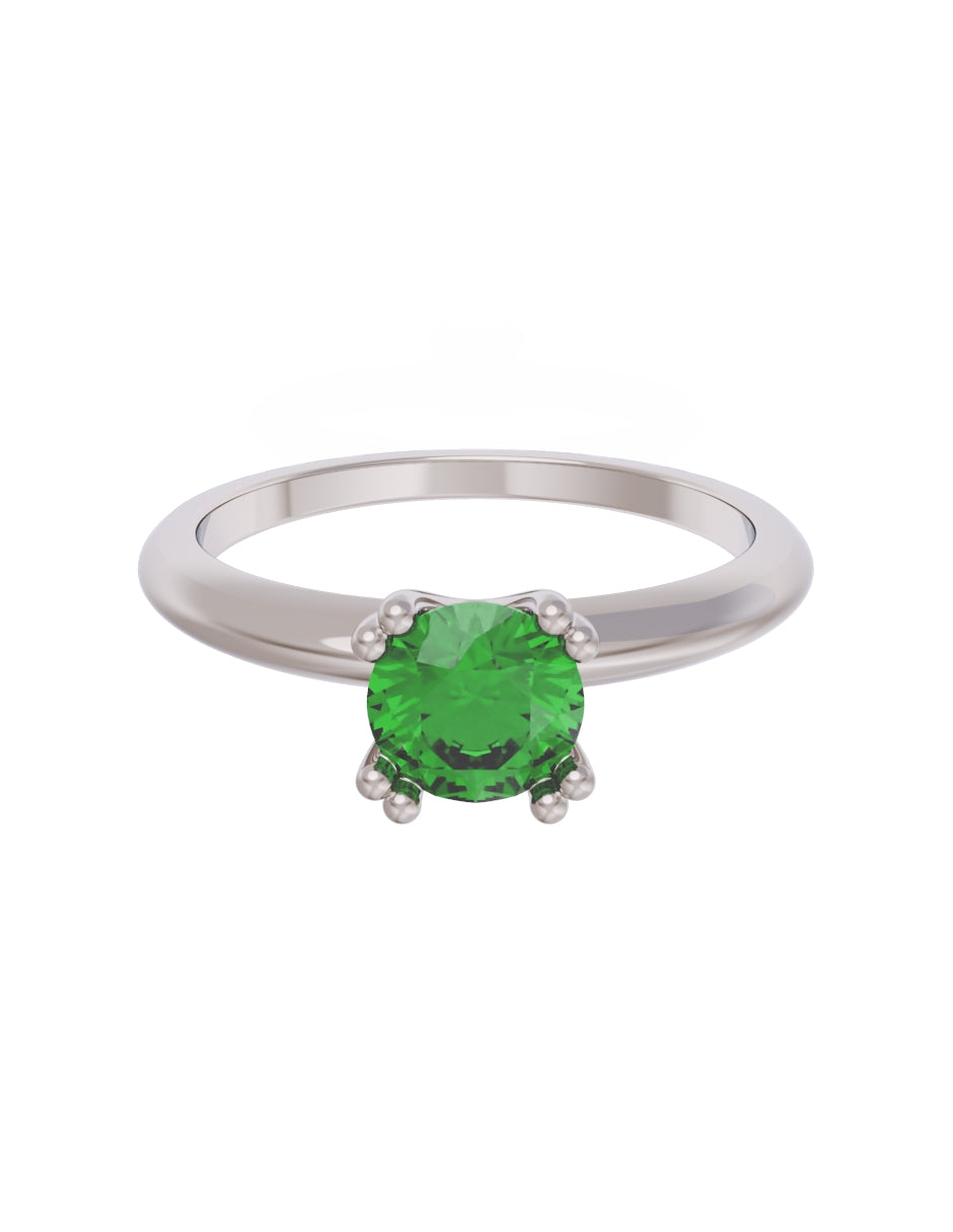 Anillo de Compromiso Eternidad de Oro 14k Zirconia Verde ZV8553-3