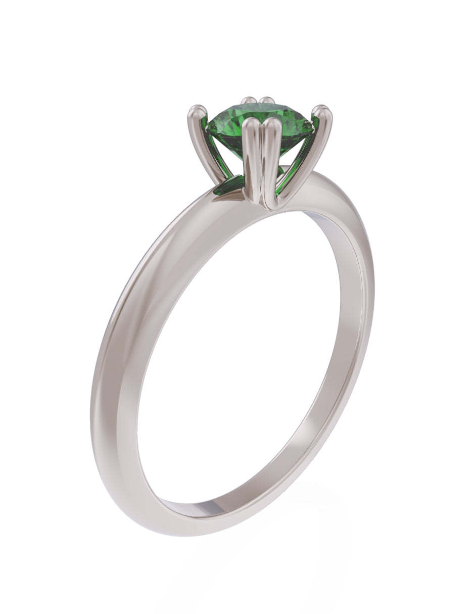 Anillo de Compromiso Eternidad de Oro 14k Zirconia Verde ZV8553-5