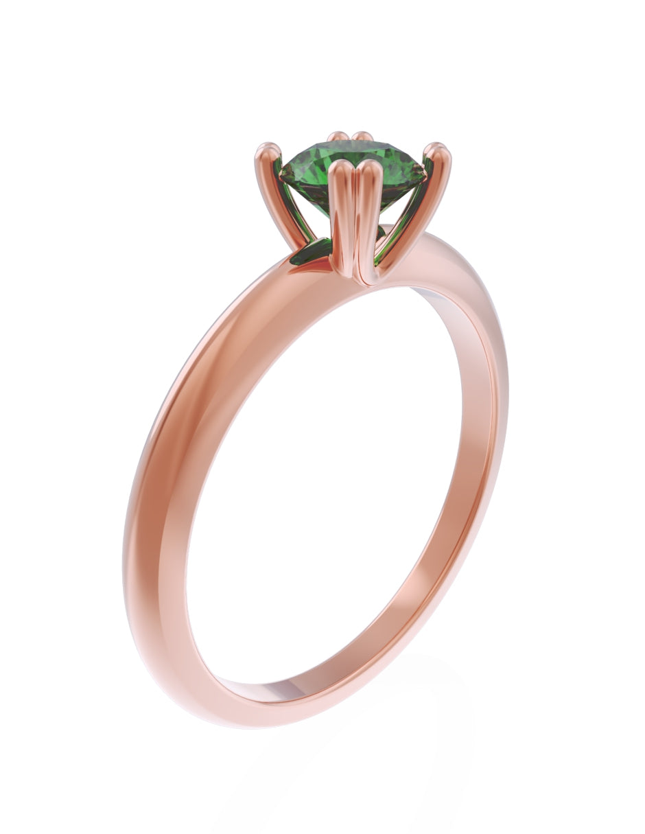 Anillo de Compromiso Eternidad de Oro 14k Zirconia Verde ZV8553-8