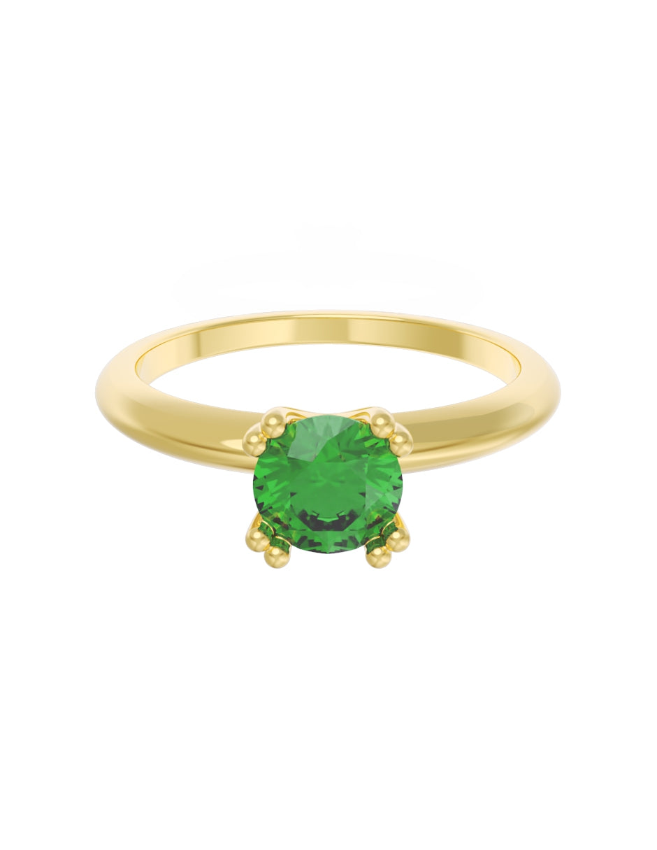 Anillo de Compromiso Eternidad de Oro 14k Zirconia Verde ZV8553