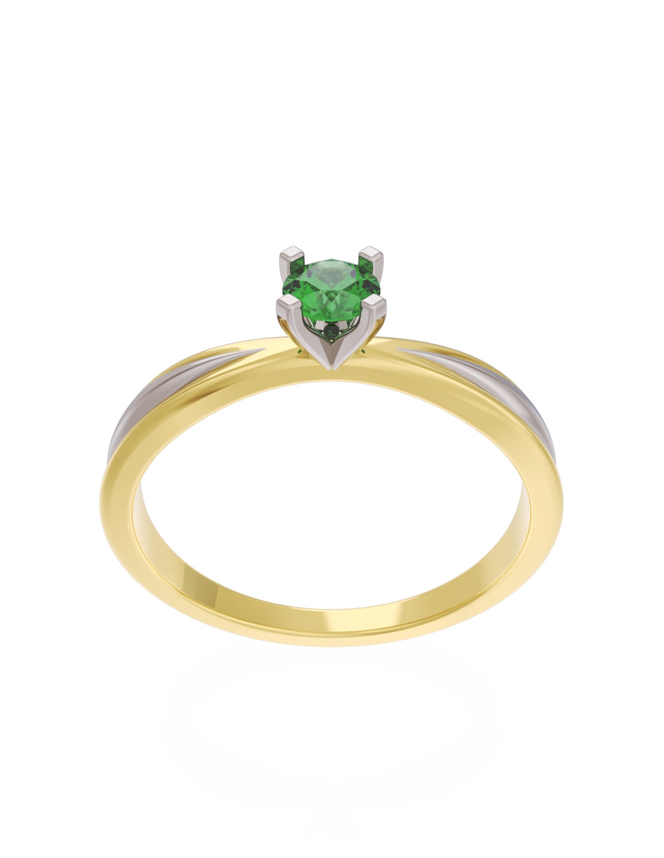 Anillo de Compromiso Eternidad de Oro 14k Zirconia Verde ZV8554-1