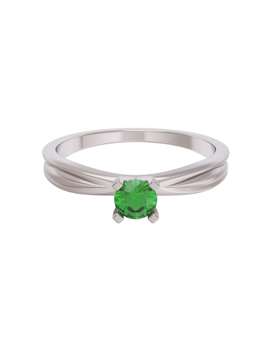 Anillo de Compromiso Eternidad de Oro 14k Zirconia Verde ZV8554-3