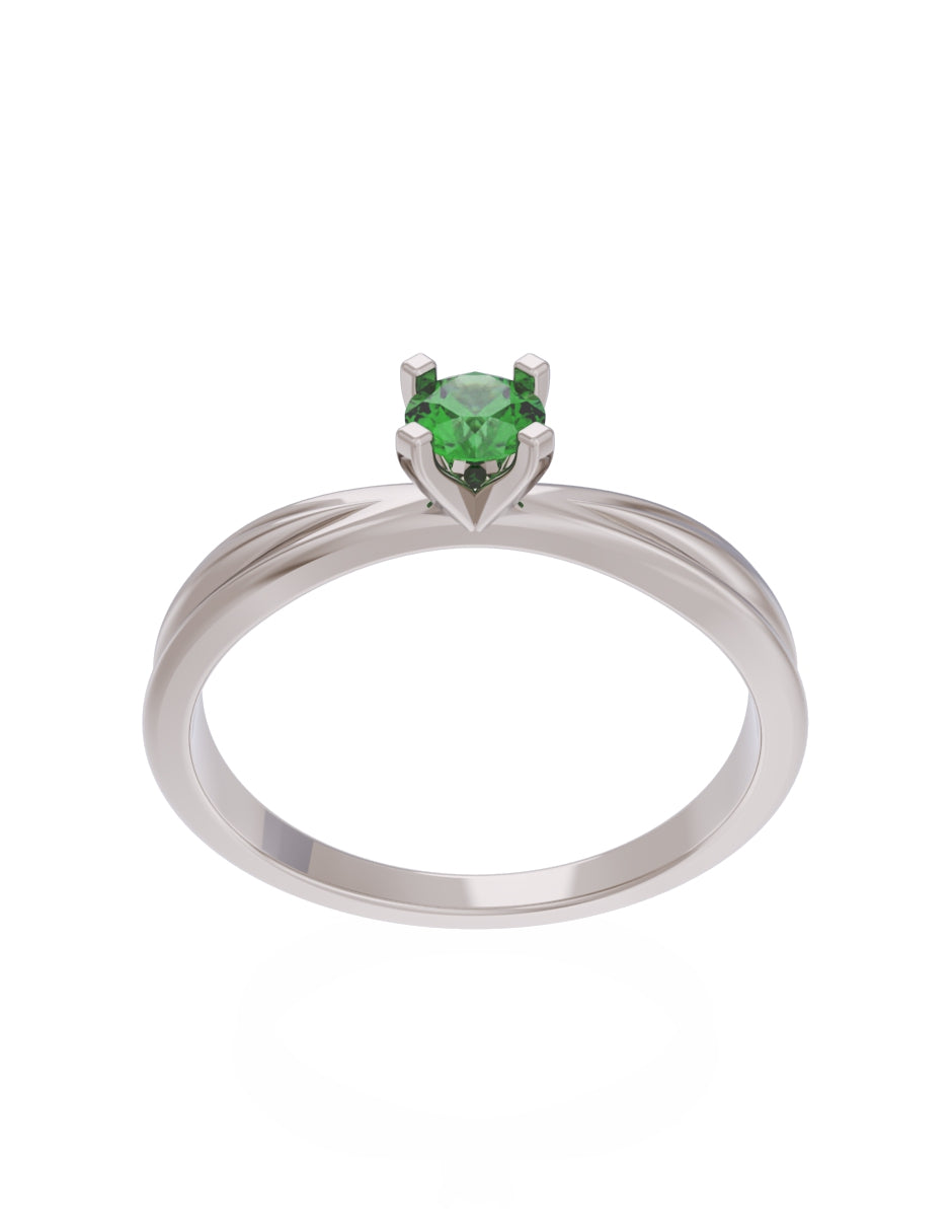 Anillo de Compromiso Eternidad de Oro 14k Zirconia Verde ZV8554-4