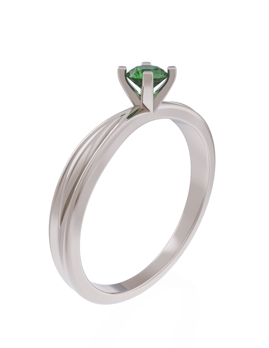Anillo de Compromiso Eternidad de Oro 14k Zirconia Verde ZV8554-5
