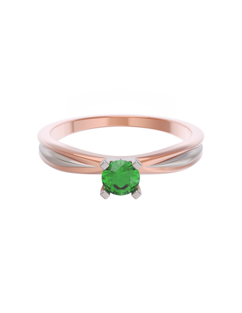 Anillo de Compromiso Eternidad de Oro 14k Zirconia Verde ZV8554-6