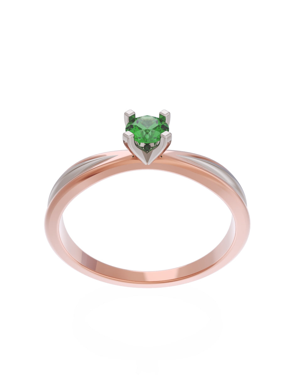 Anillo de Compromiso Eternidad de Oro 14k Zirconia Verde ZV8554-7