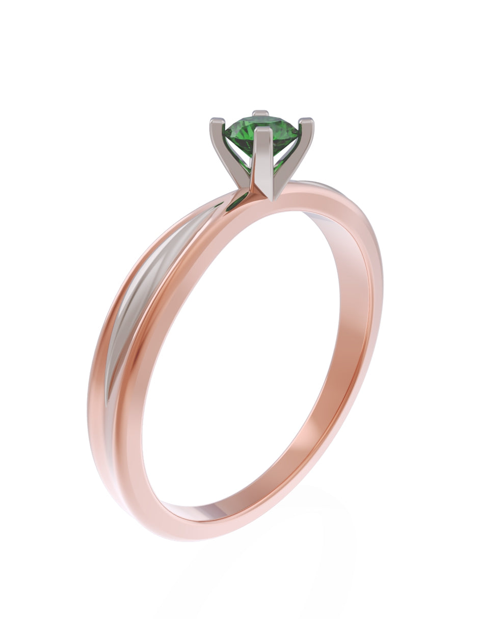 Anillo de Compromiso Eternidad de Oro 14k Zirconia Verde ZV8554-8