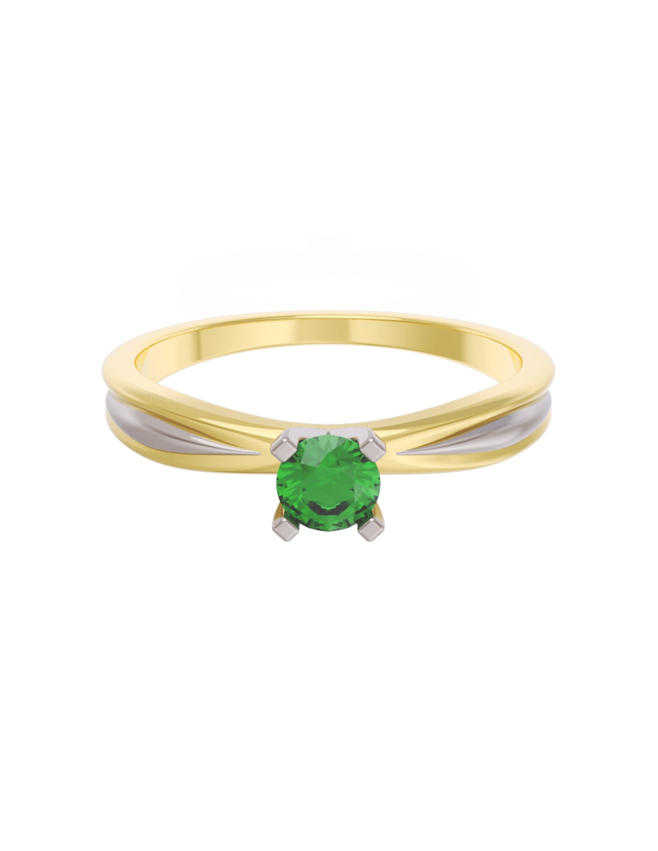 Anillo de Compromiso Eternidad de Oro 14k Zirconia Verde ZV8554