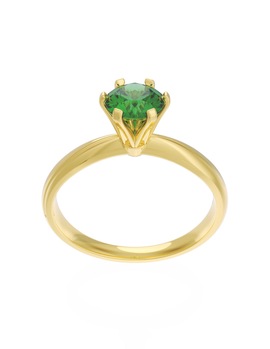 Anillo de Compromiso Eternidad de Oro 14k Zirconia Verde ZV8555-1