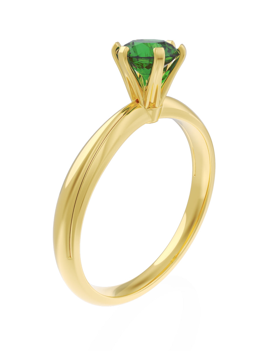 Anillo de Compromiso Eternidad de Oro 14k Zirconia Verde ZV8555-2
