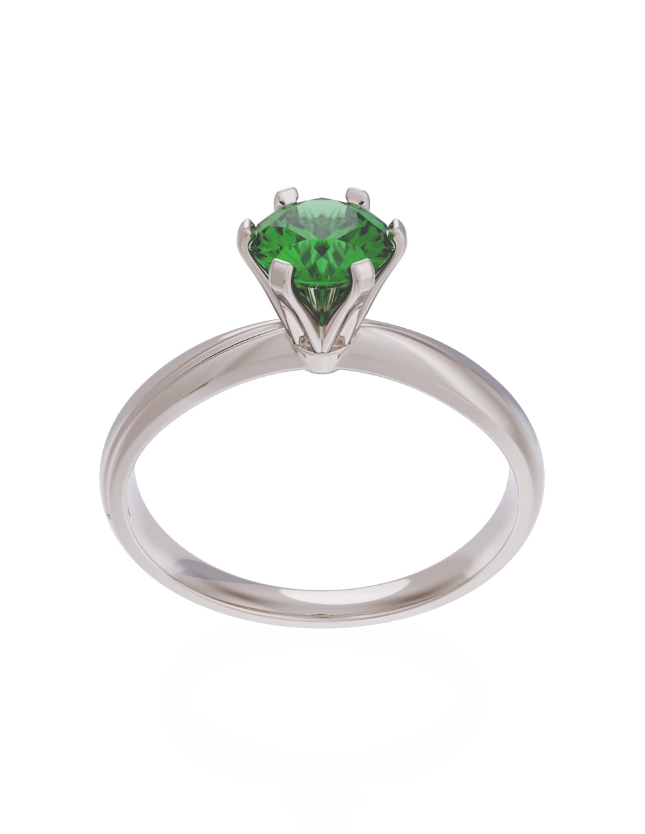 Anillo de Compromiso Eternidad de Oro 14k Zirconia Verde ZV8555-5