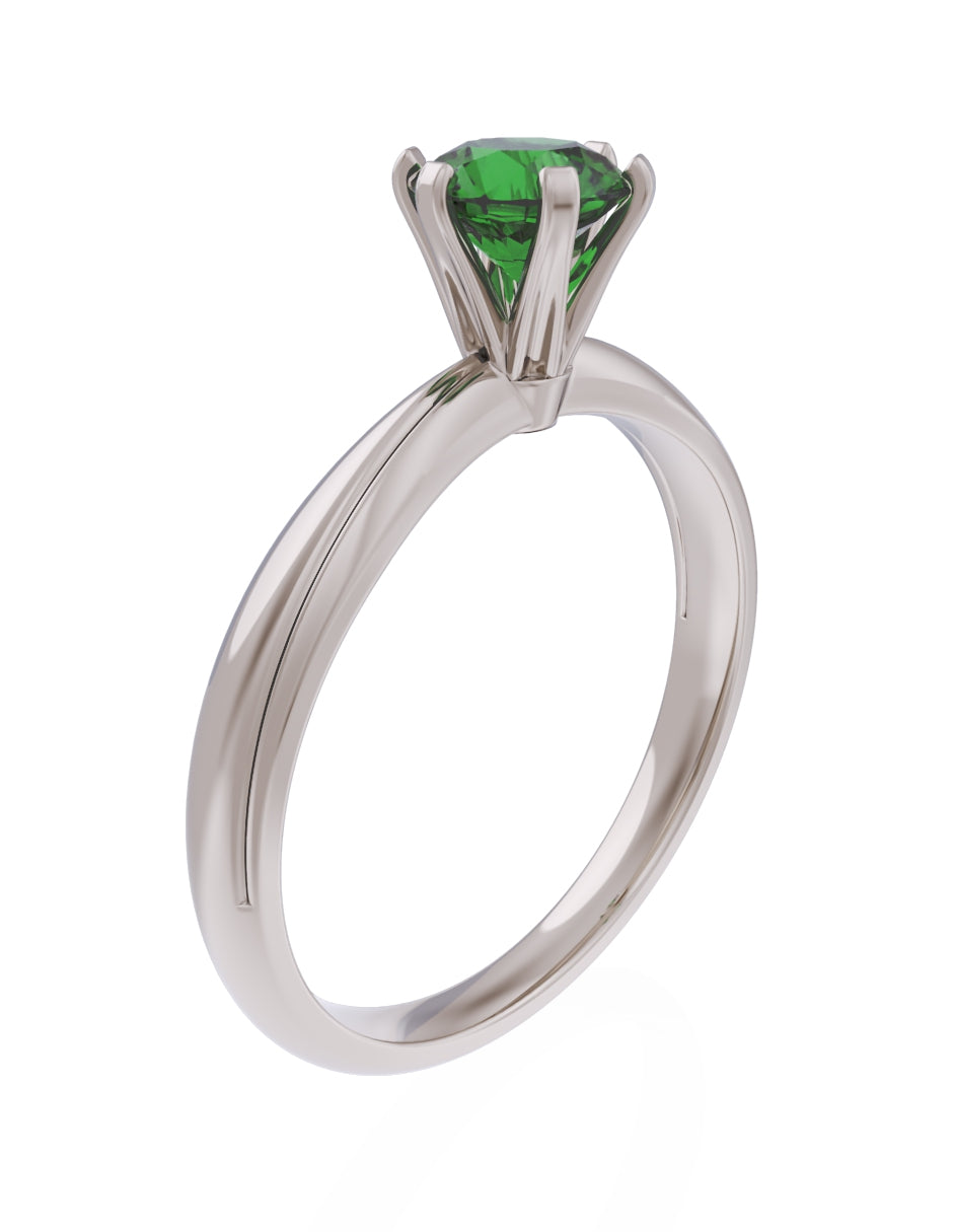 Anillo de Compromiso Eternidad de Oro 14k Zirconia Verde ZV8555-6