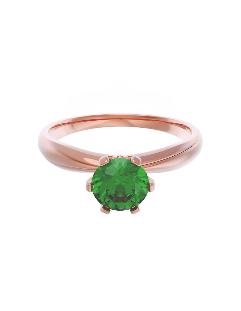 Anillo de Compromiso Eternidad de Oro 14k Zirconia Verde ZV8555-7