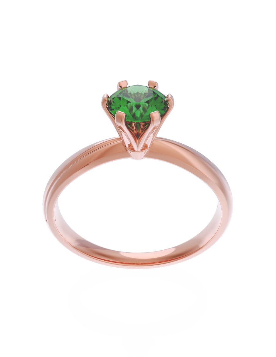 Anillo de Compromiso Eternidad de Oro 14k Zirconia Verde ZV8555-8