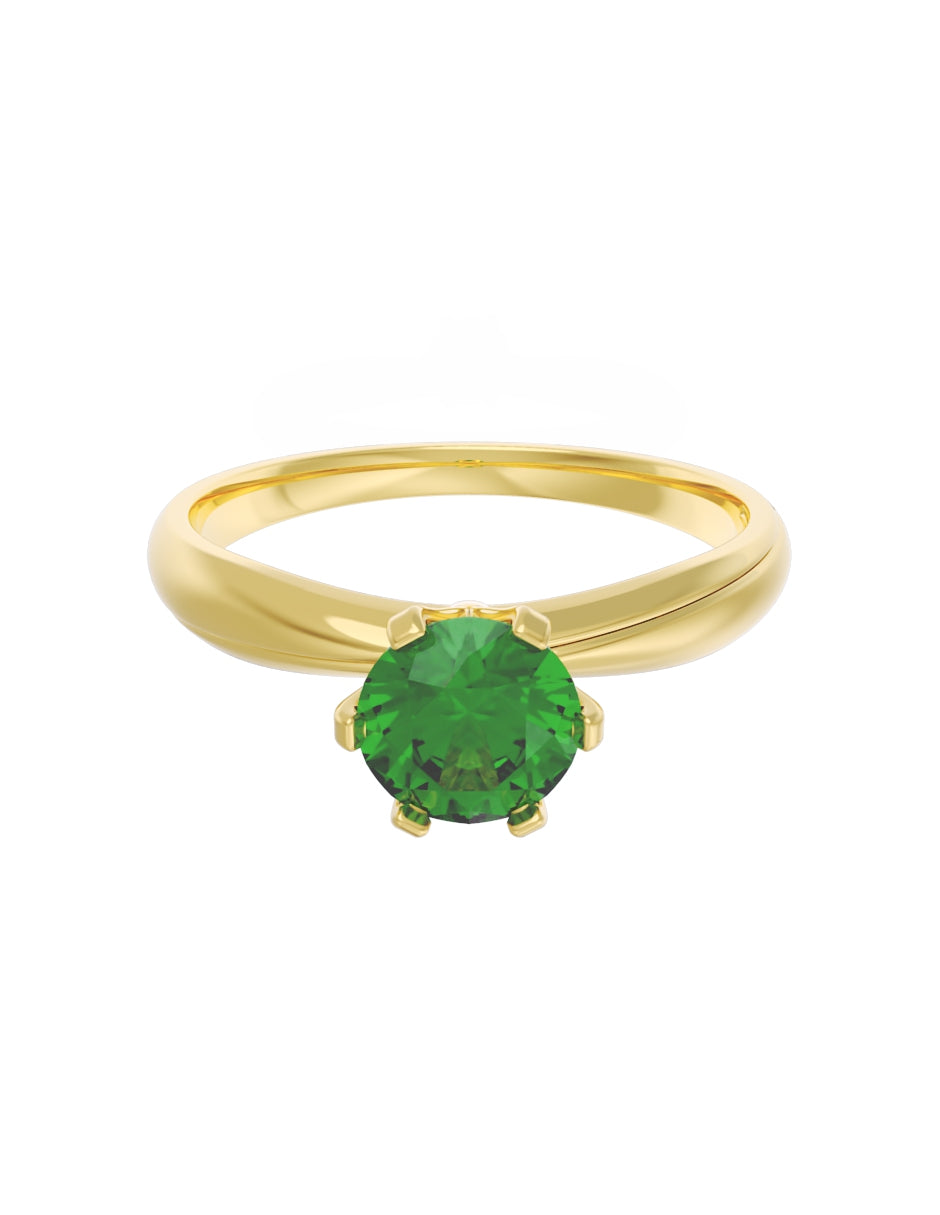 Anillo de Compromiso Eternidad de Oro 14k Zirconia Verde ZV8555