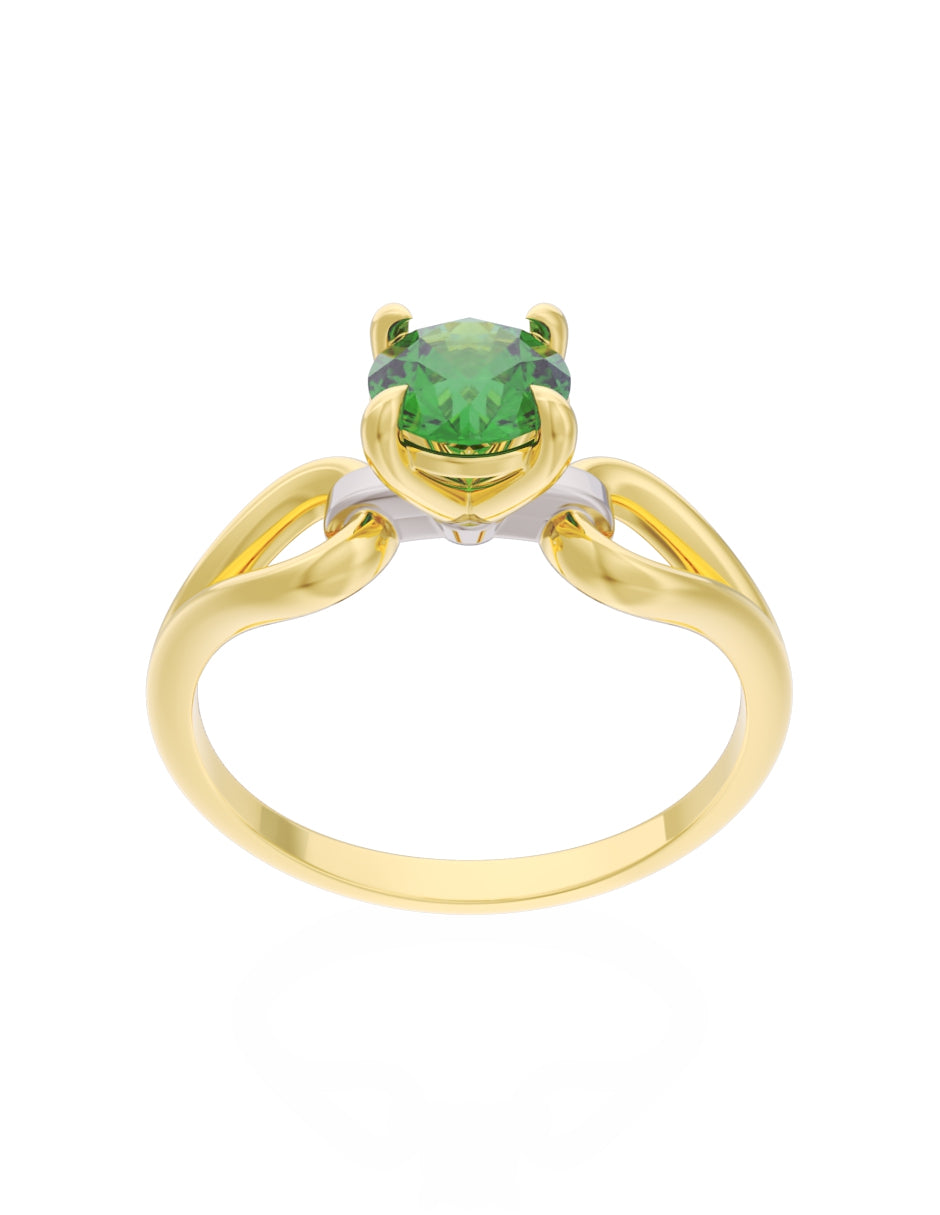 Anillo de Compromiso Eternidad de Oro 14k Zirconia Verde ZV8557-1
