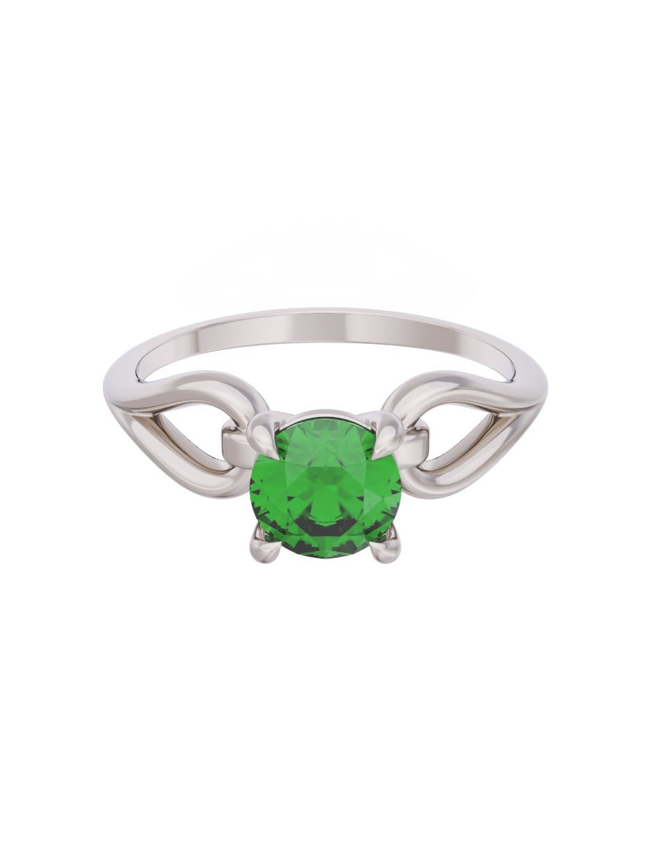 Anillo de Compromiso Eternidad de Oro 14k Zirconia Verde ZV8557-3