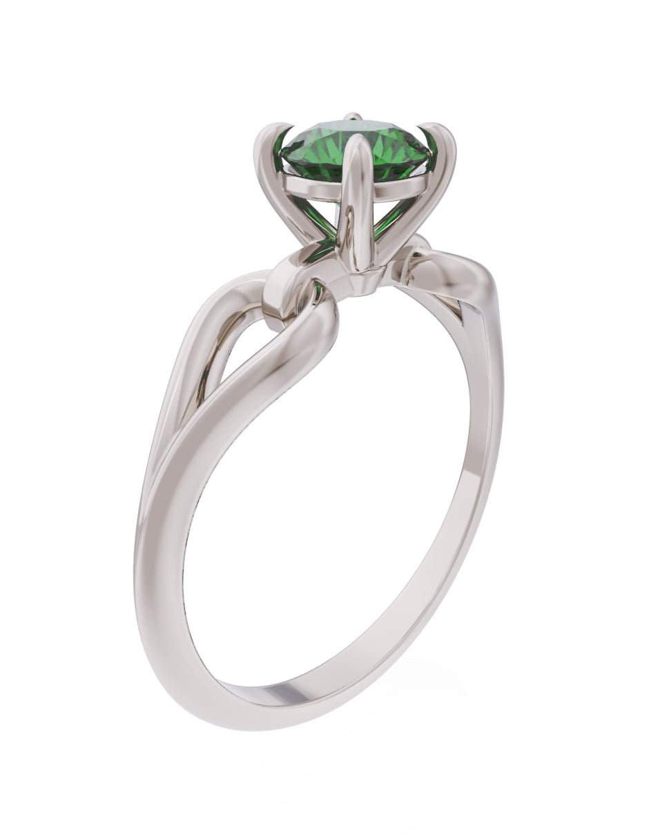 Anillo de Compromiso Eternidad de Oro 14k Zirconia Verde ZV8557-5