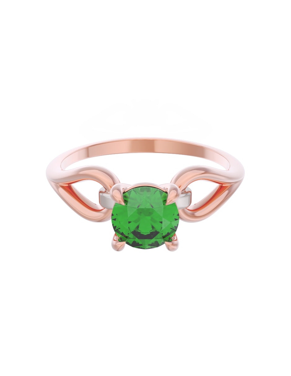Anillo de Compromiso Eternidad de Oro 14k Zirconia Verde ZV8557-6
