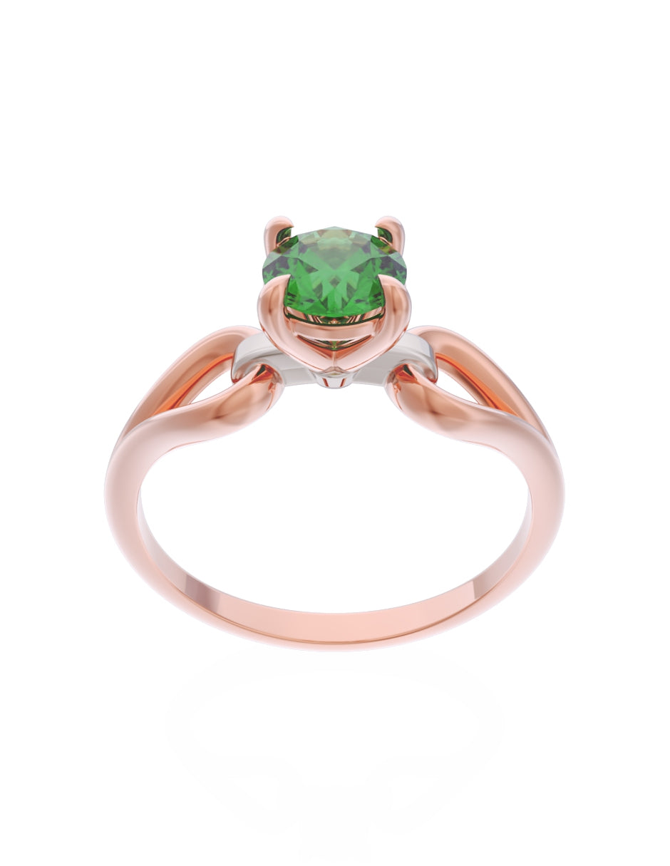 Anillo de Compromiso Eternidad de Oro 14k Zirconia Verde ZV8557-7