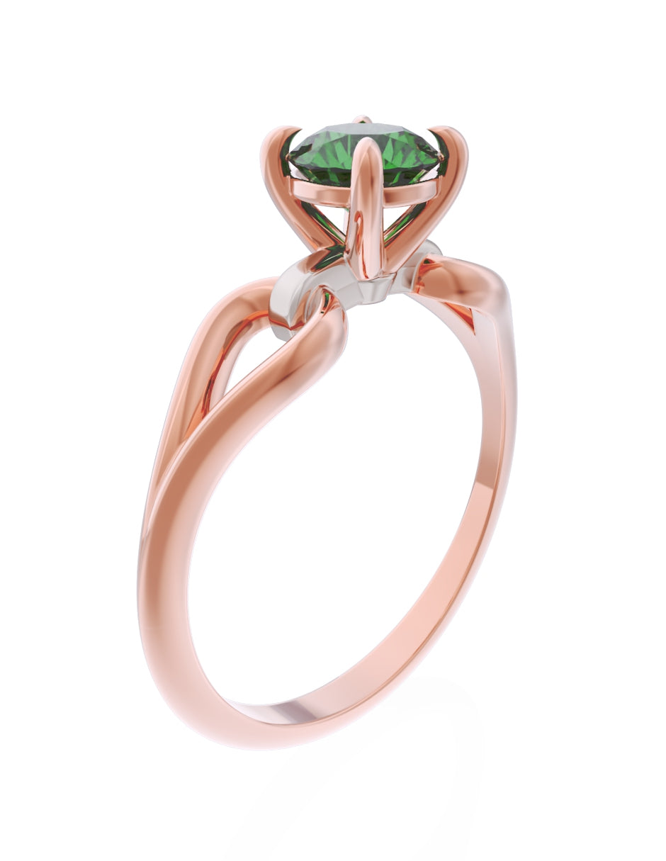 Anillo de Compromiso Eternidad de Oro 14k Zirconia Verde ZV8557-8
