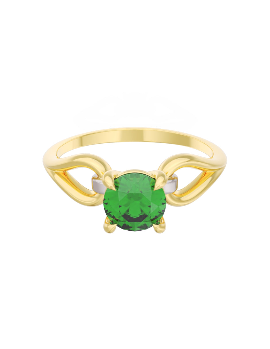 Anillo de Compromiso Eternidad de Oro 14k Zirconia Verde ZV8557