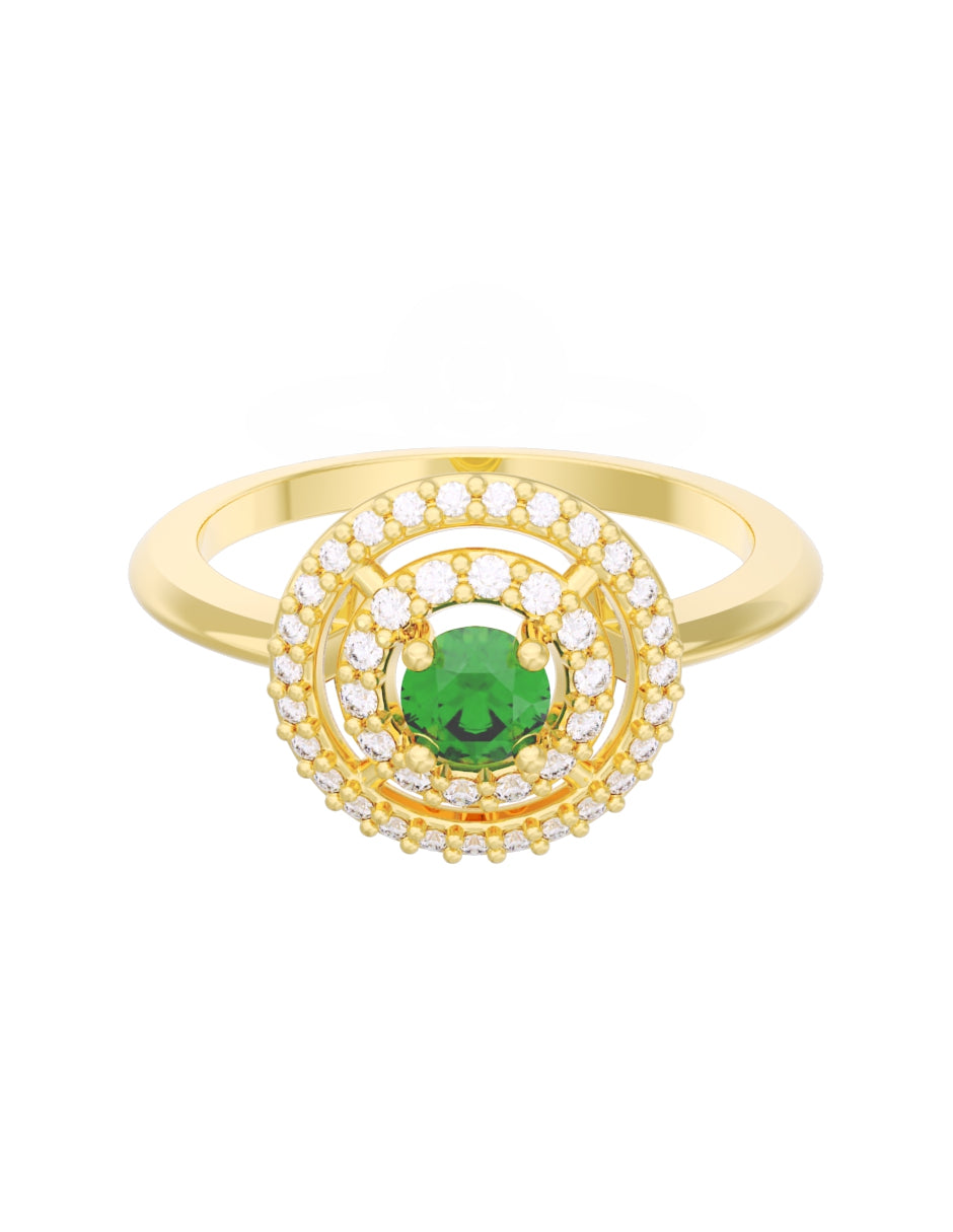 Anillo de Compromiso Eternidad de Oro 14k Zirconia Verde ZV8560