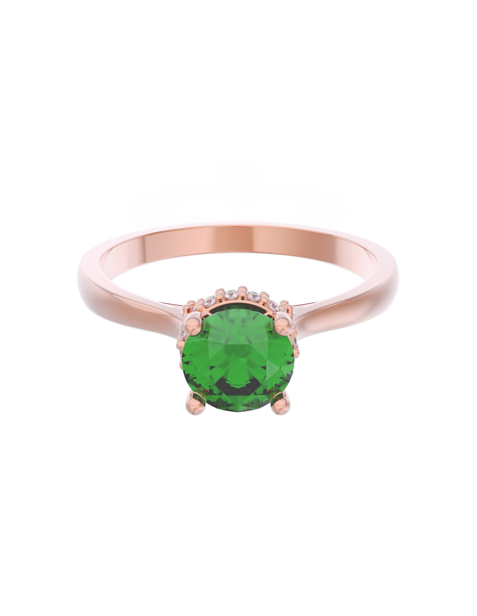 Anillo de Compromiso Eternidad de Oro 14k Zirconia Verde ZV8562-7